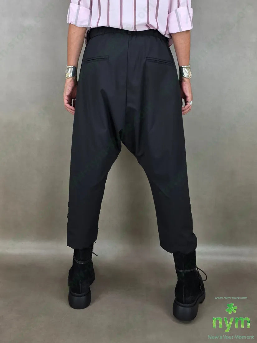 pantalone harem bottoni fondo 63pl35vi2ea - U / NERO / AI26 - PANTALONE