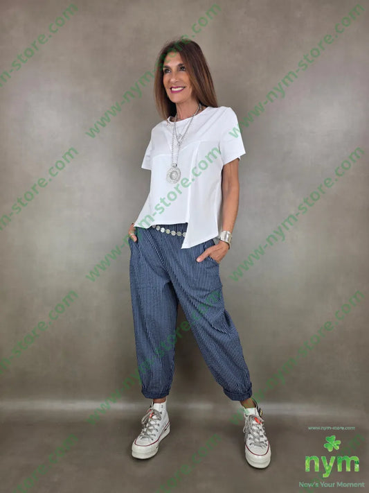 pantalone imbuto striped 98co2ea - PANTALONE