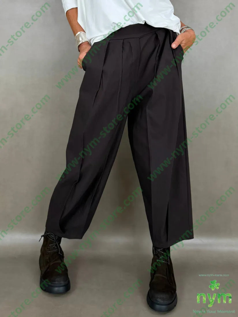 pantalone in bengalina pinces cucite 79vi19ny2ea - U / MARRONE / AI26 - PANTALONE