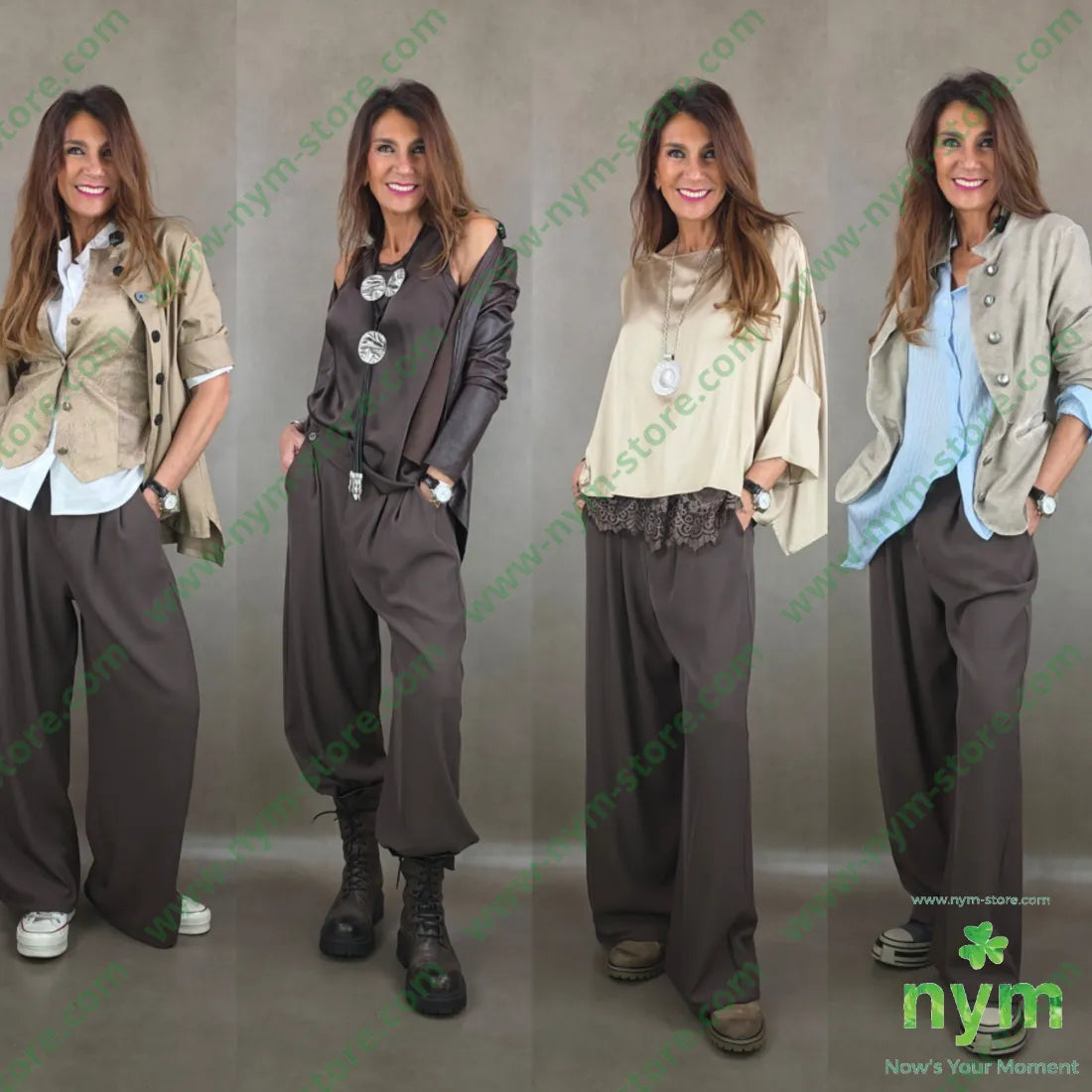 pantalone in crepes due bottoni 96pl4ea PANTALONE