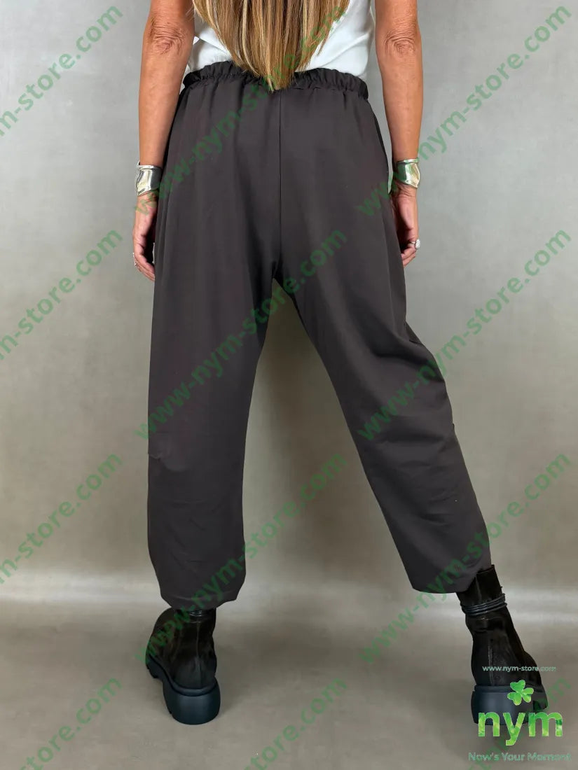 pantalone in felpa pinces gamba 100co - U / MARRONE / AI26 - PANTALONE