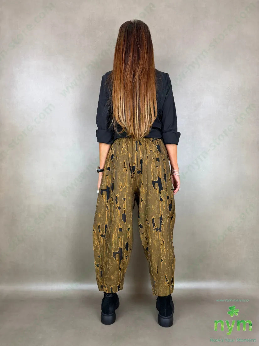Pantalone inserto tulle tasche asola - PANTALONE