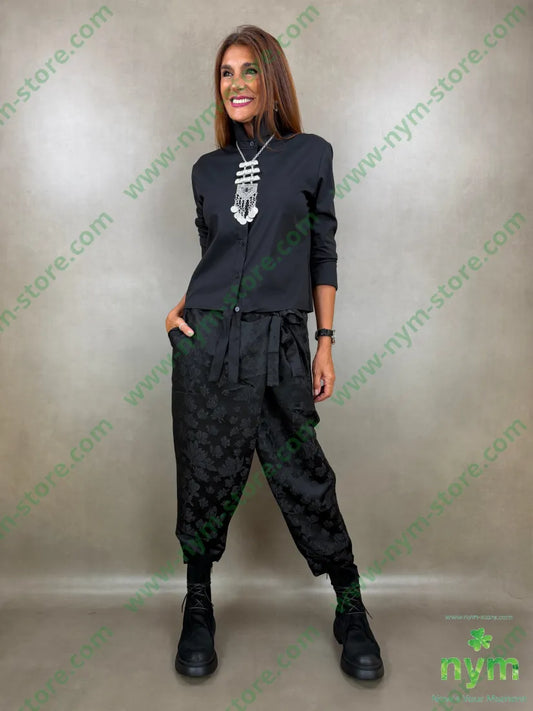 pantalone jacquard lucido con fiocco 85pl10vi5ea - U / NERO / AI26 - PANTALONE