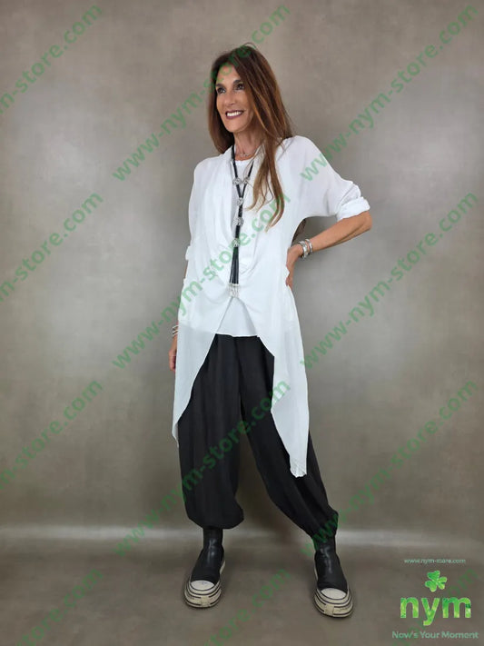 pantalone mussola ela fondo 54ly46vi - PANTALONE