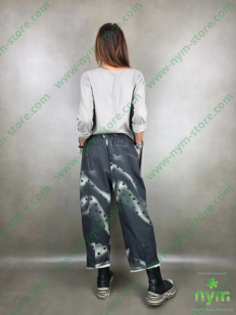 pantalone pois sfumato 100co U / NERO / PE26 PANTALONE