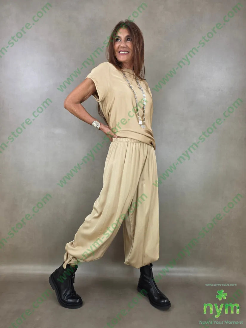 pantalone raso con fiocco 60ry40vi - U / CAMMELLO / AI26 - PANTALONE
