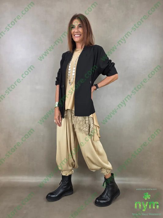 pantalone raso con fiocco 60ry40vi - U / CAMMELLO / AI26 - PANTALONE