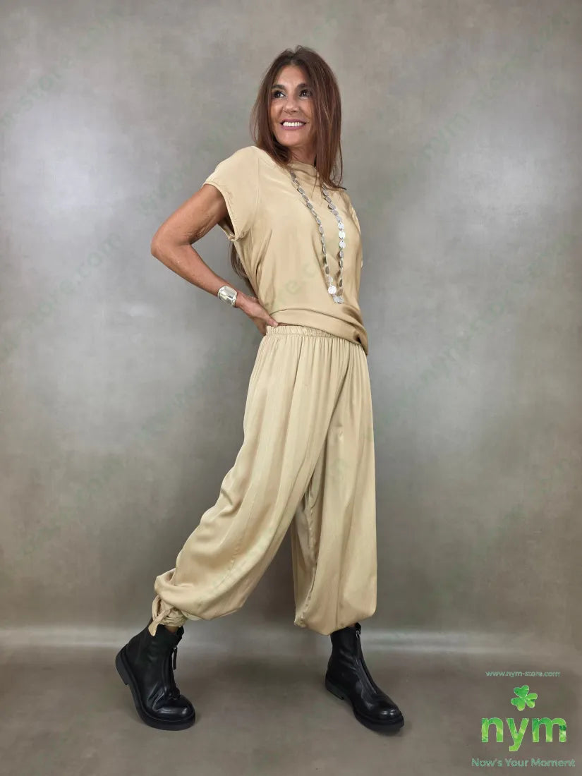pantalone raso con fiocco 60ry40vi - U / CAMMELLO / AI26 - PANTALONE