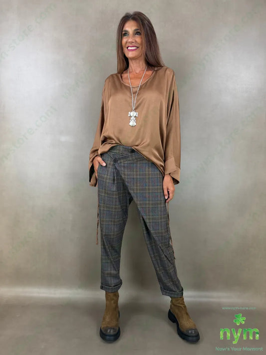 pantalone un bottone check 63pl34vi2ea - U / FANGO / AI26 - PANTALONE