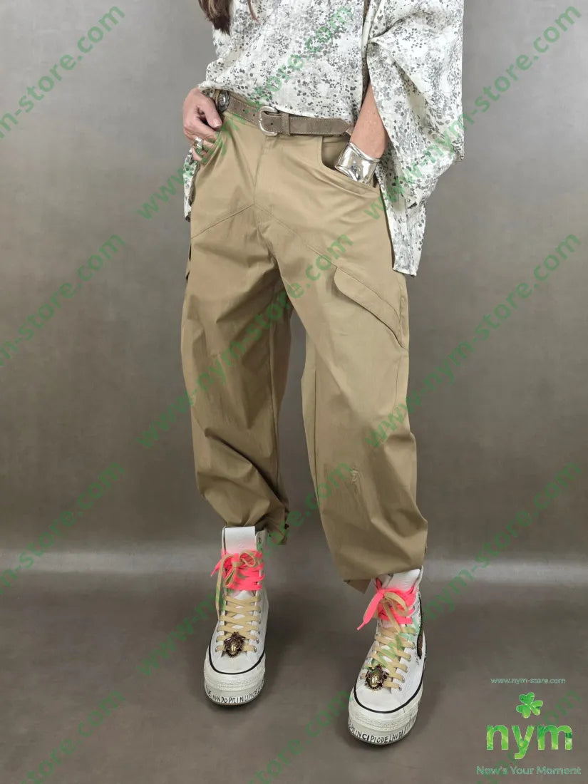 pantaloni passanti a V 70co27pa3ea - U / CAMMELLO / PE26 - PANTALONE