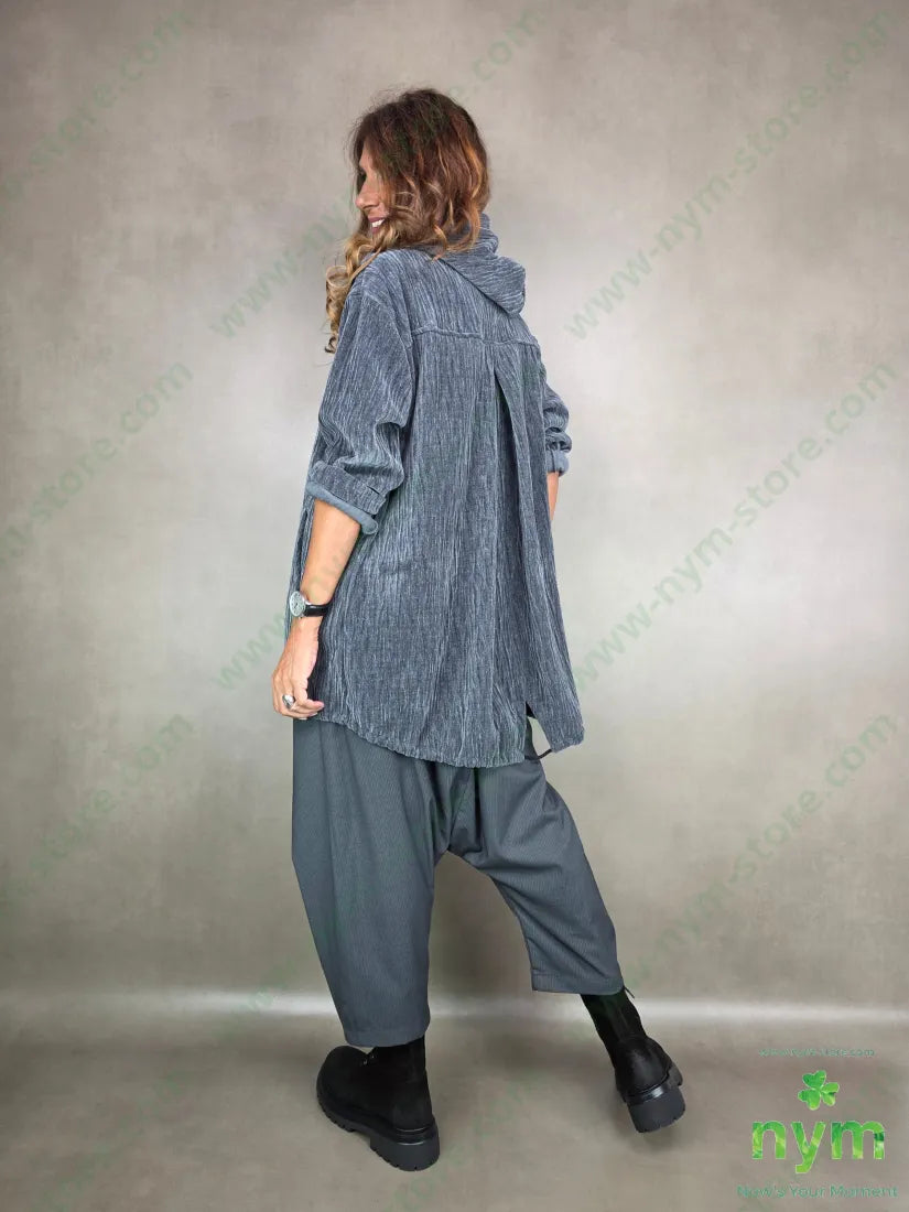 parka ciniglia goffrato 98pl2ea U / GRIGIO / AI25 CAPPELLO