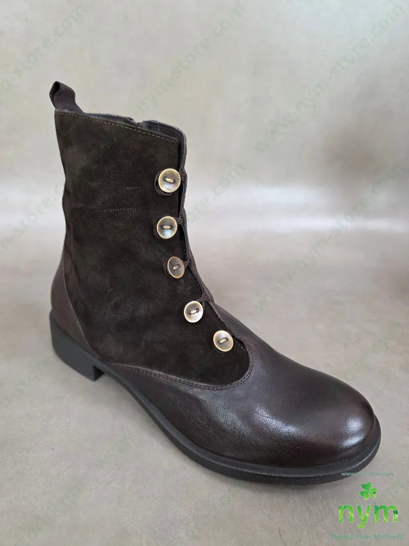polacchino bottoni pelle e camoscio vera pelle - SCARPE