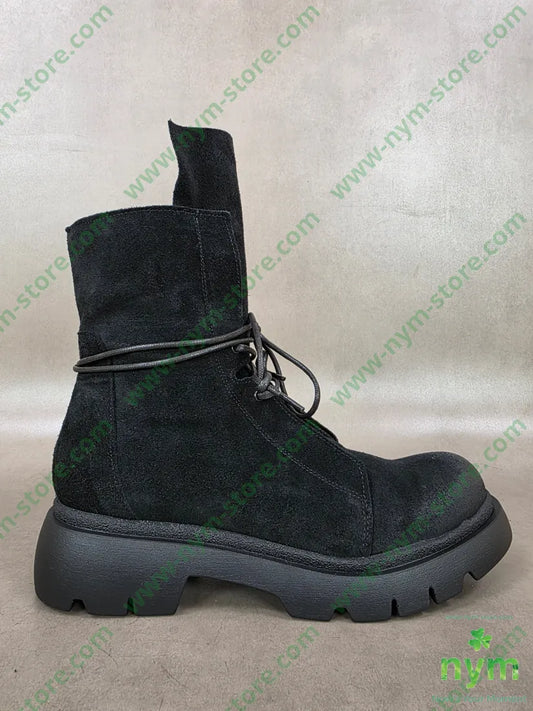 polacchino camoscio linguetta lunga vera pelle - 36 / NERO / AI26 - SCARPE