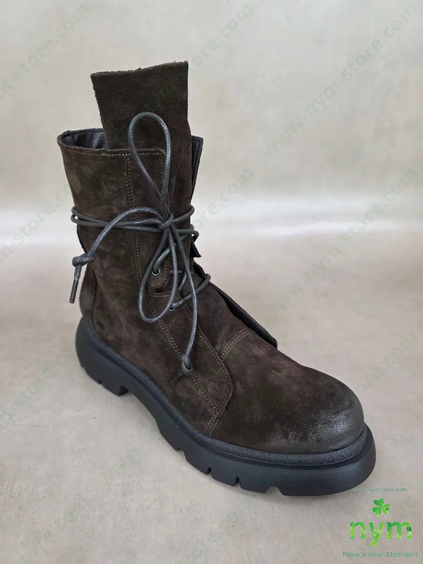 polacchino camoscio linguetta lunga vera pelle - SCARPE