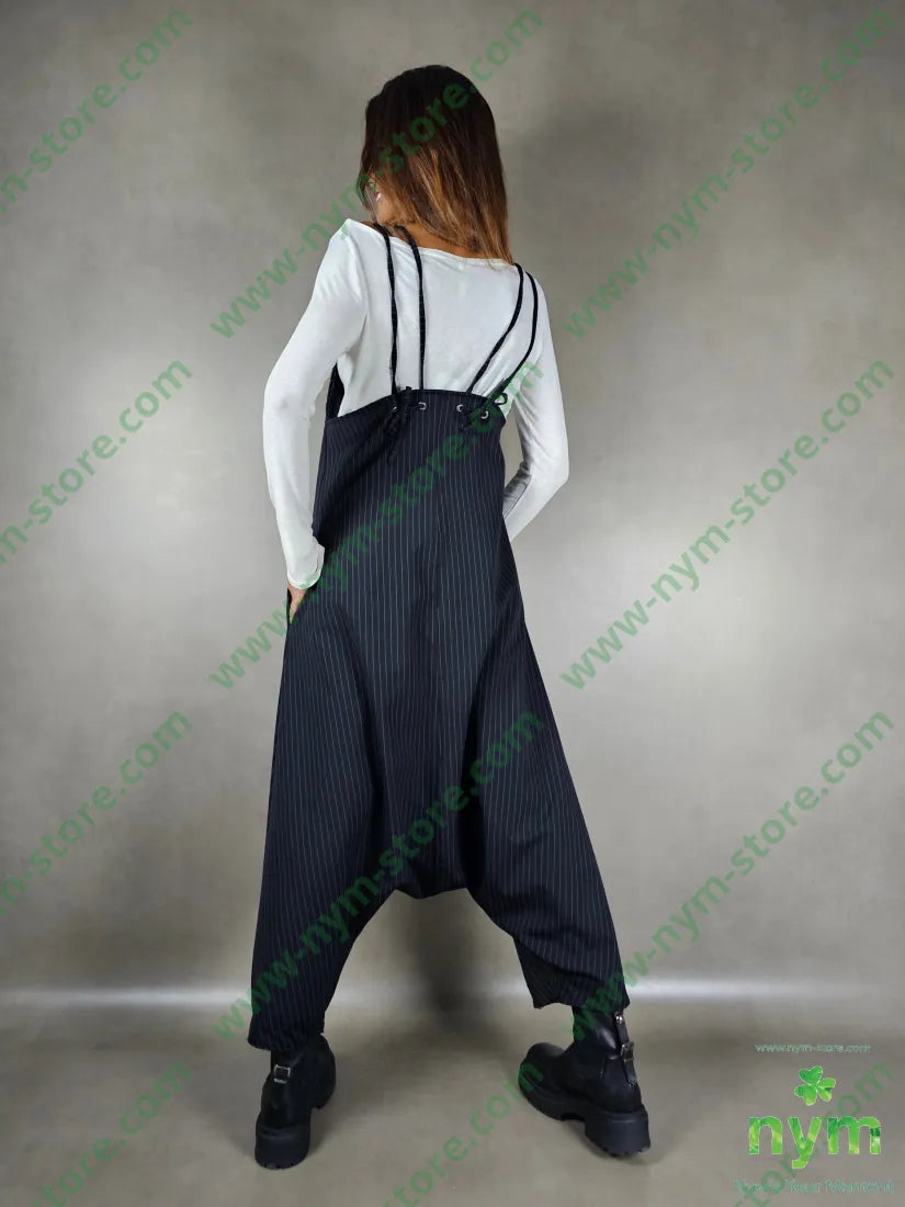 Salopette gessata 93pa6ea1pl U / NERO / AI25 ABITO