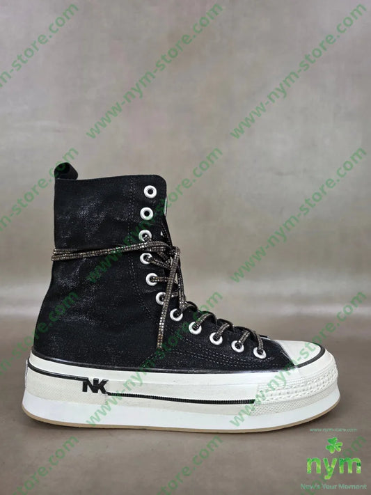 sneakers alte lacci strass - 36 / NERO / AI26 - SCARPE