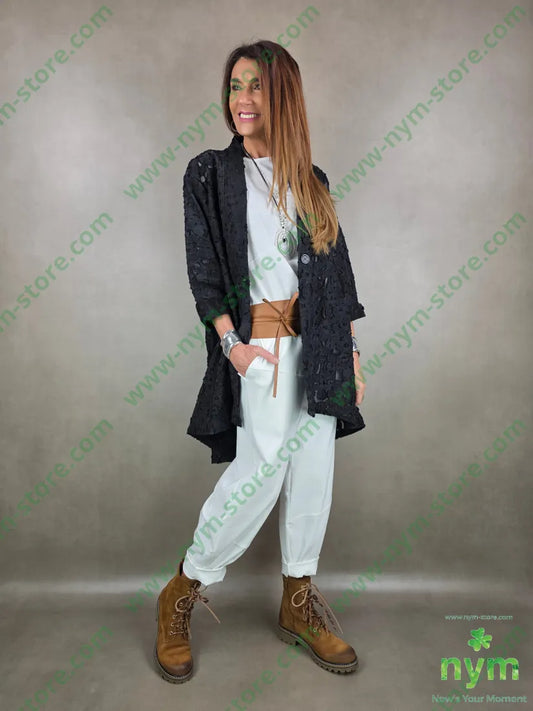 spolverino ricamo tulle 70pl30vi U / NERO / PE26 CAPOSPALLA