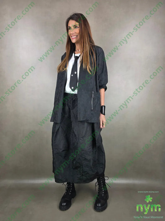 spolverino taf taf stropicciato 100pl U / NERO / PE26 CAPOSPALLA