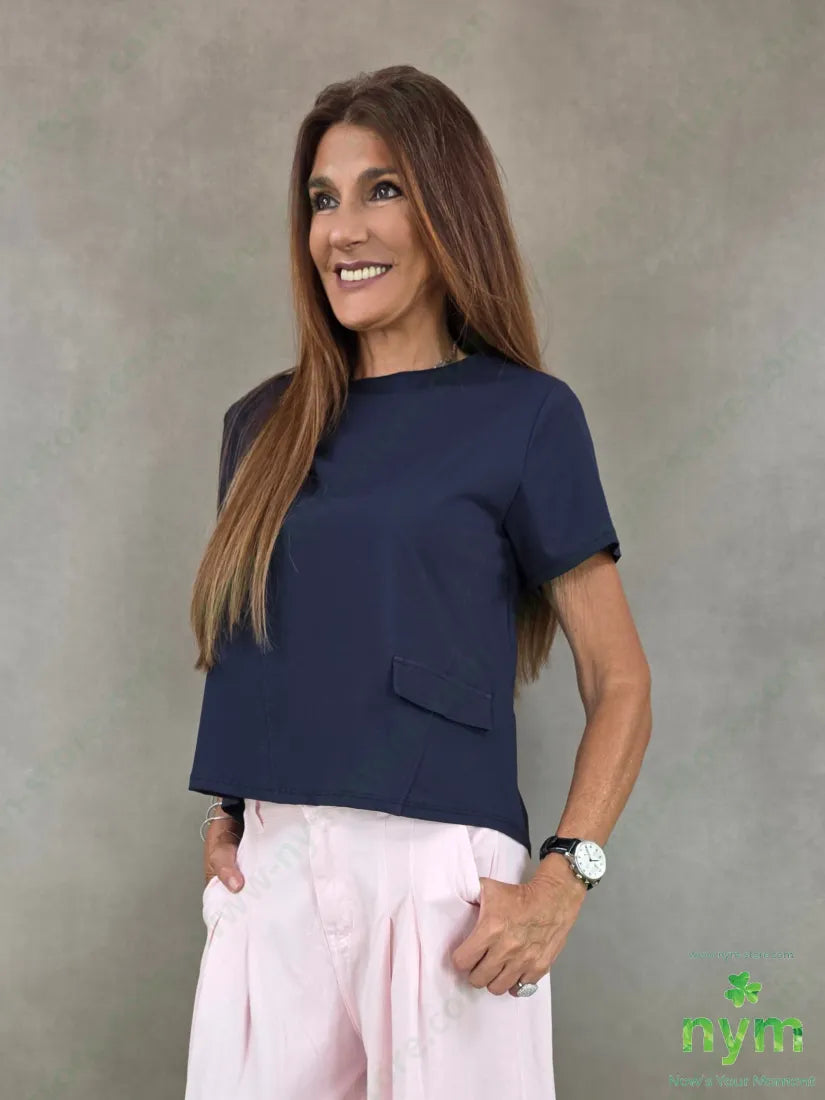 t shirt con collo in taglio vivo 95co5ea - U / BLU / PE26 - TSHIRT