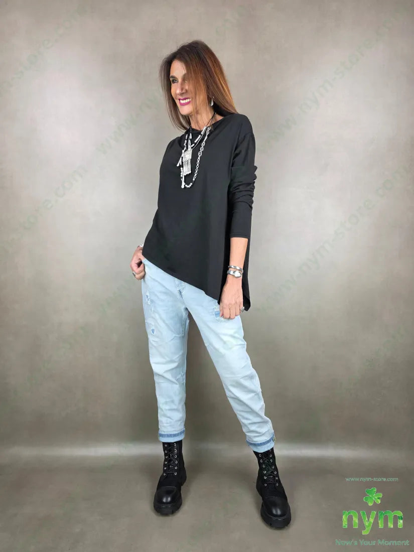 tshirt a barchetta lunga da un lato 100co TSHIRT