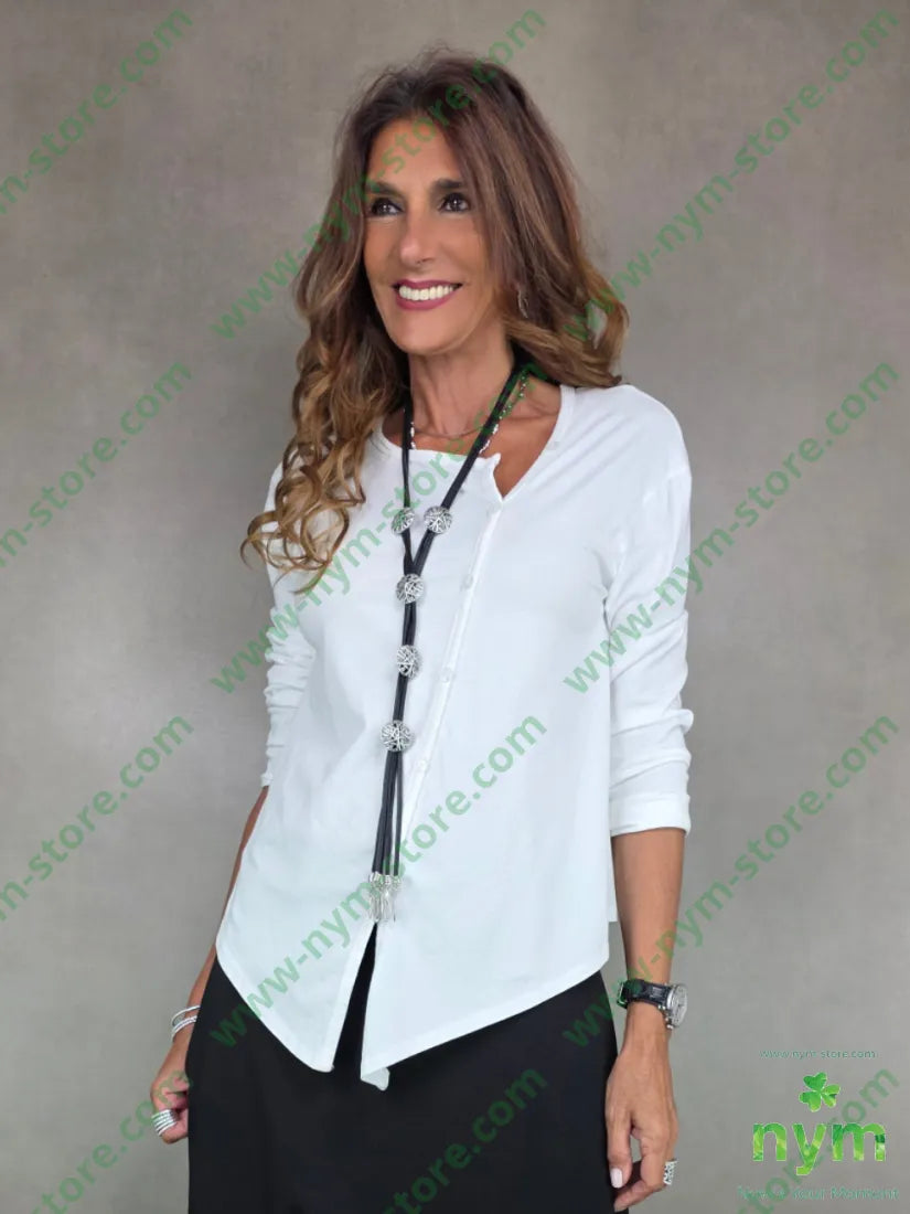 tshirt abbottonatura finta 100co U / BIANCO / AI25 TSHIRT