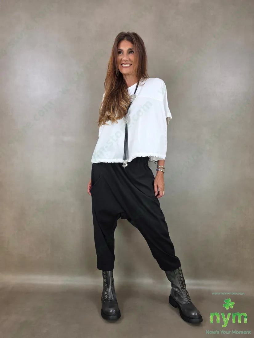 tshirt con coulisse fondo 94co6ea - U / PANNA / AI26 - TSHIRT