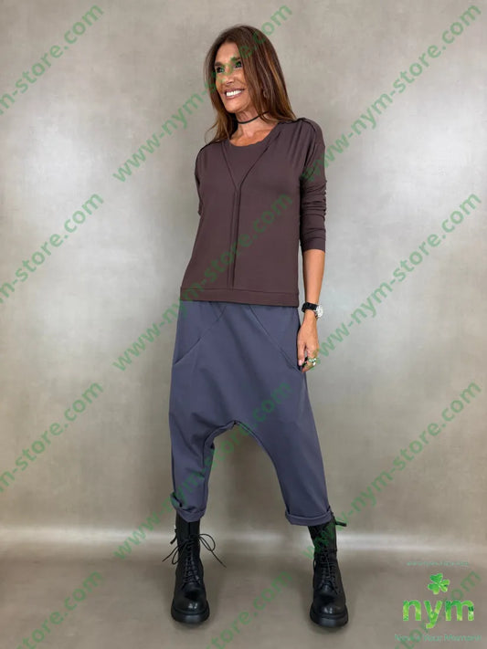 tshirt con inserto a v in viscosa - TSHIRT