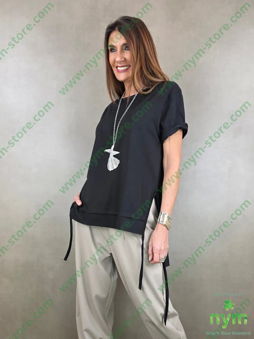 tshirt con pendenti bielastico 95co5ea U / NERO / PE26 TSHIRT