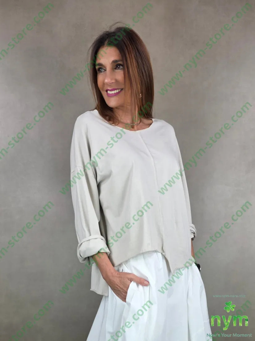 tshirt cucitura centrale tessuto jersey 100co U / SABBIA / PE26 TSHIRT