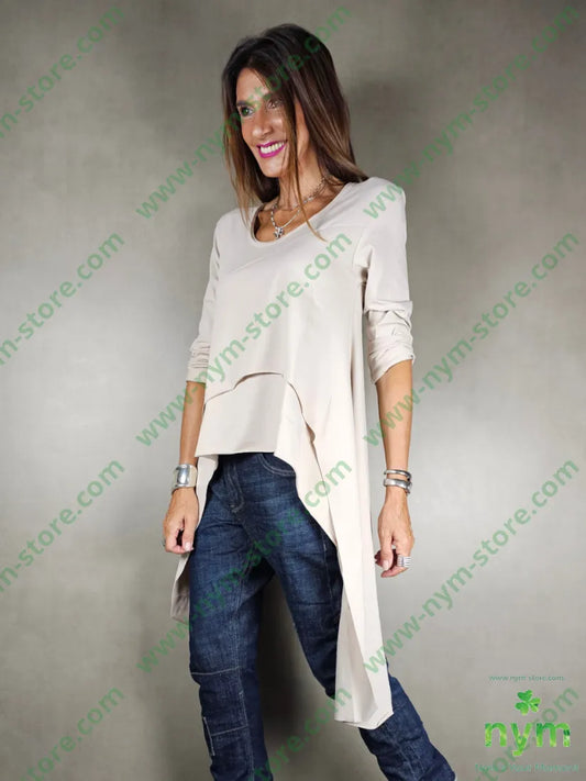 tshirt doppia balza bielastico 95co5ea U / SABBIA / AI25 TSHIRT