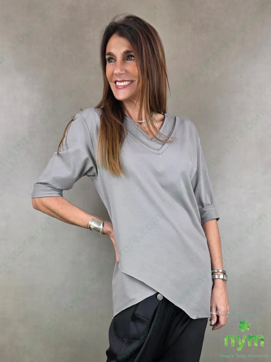 tshirt doppio scollo bielastico 95co5ea U / GRIGIO CALDO / PE26 TSHIRT