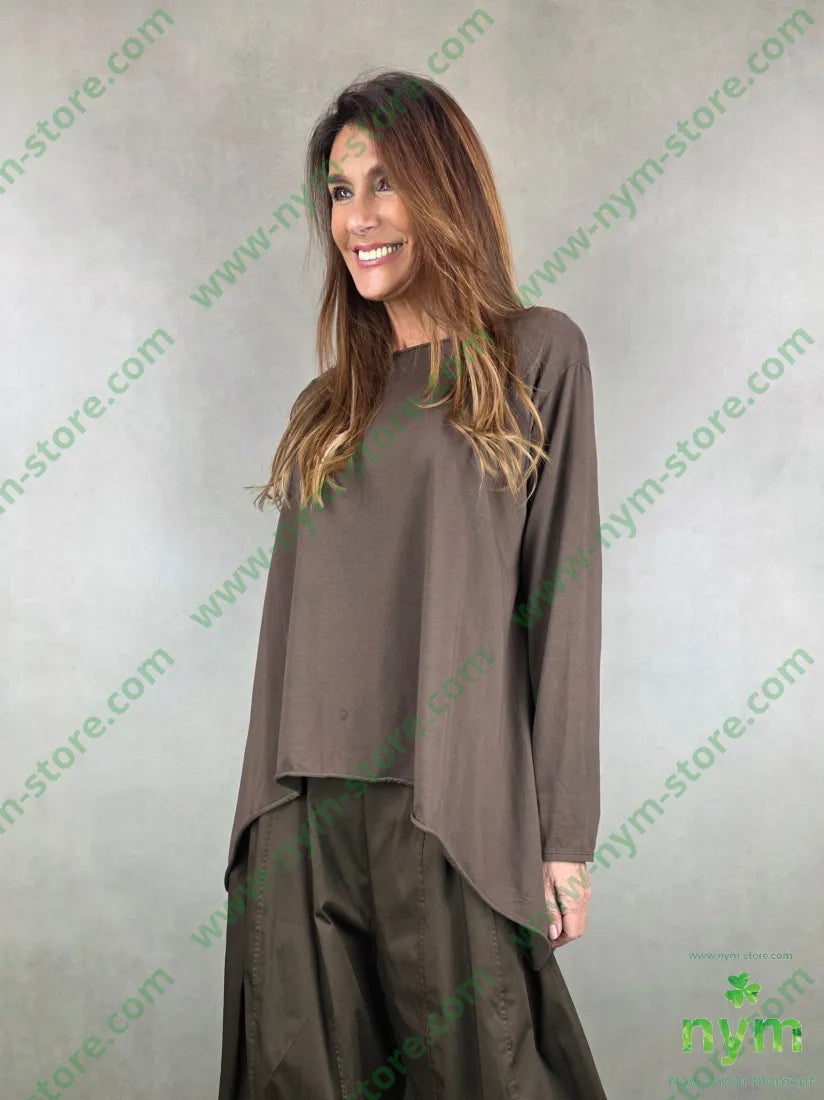 tshirt due punte tessuto jersey 100co U / MARRONE / PE26 TSHIRT