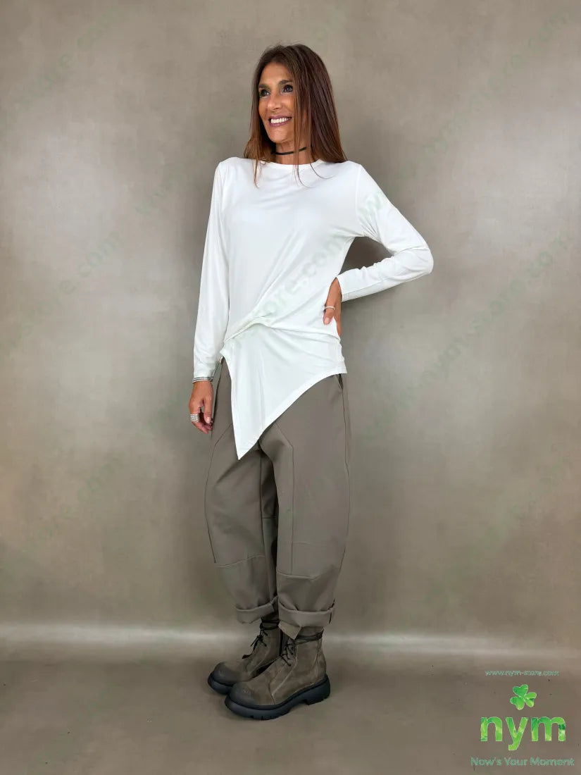 tshirt ripresa laterale in viscosa - TSHIRT