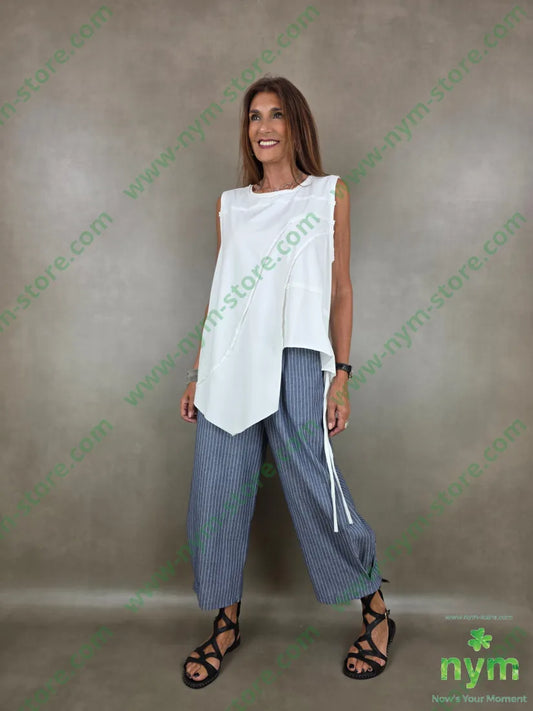 tshirt senza maniche cuciture taglio vivo 95co5ea - U / PANNA / PE26 - TSHIRT