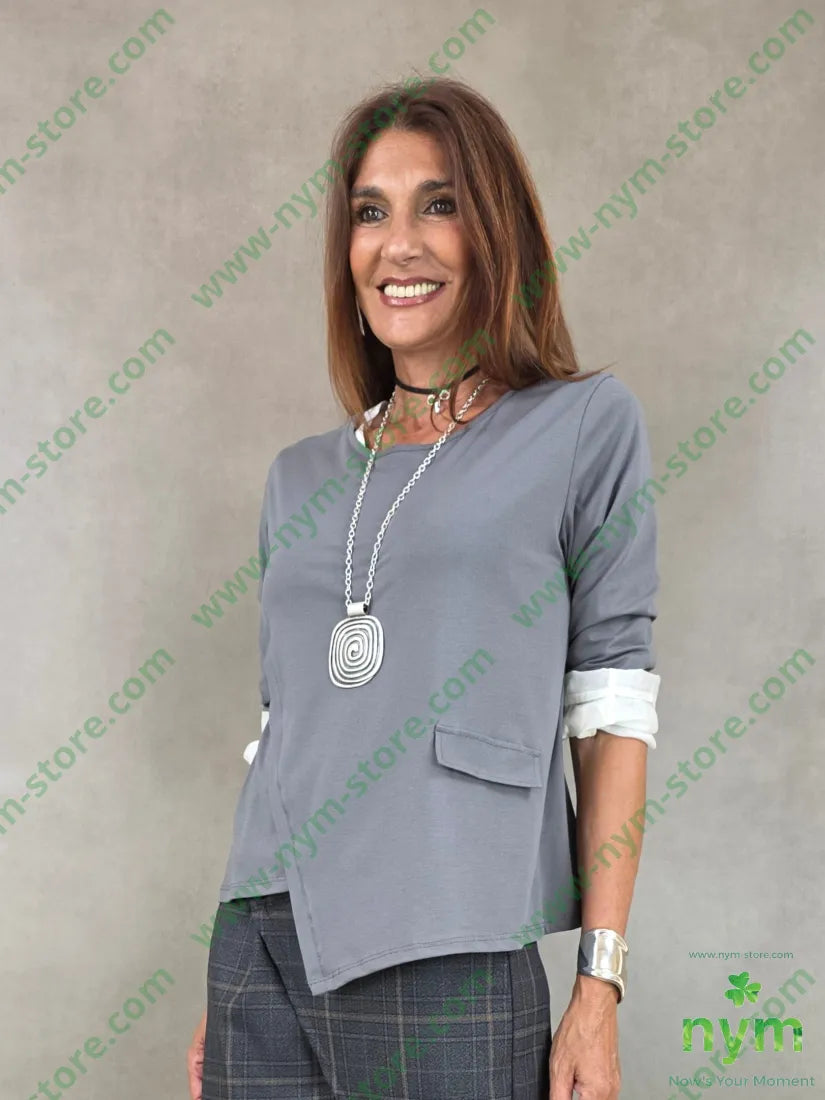 tshirt sormonto asimmetrico 95co5ea - U / ANTRACITE / AI26 - TSHIRT