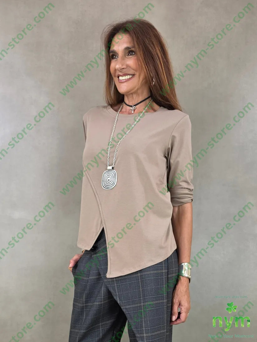 tshirt spacco bordato 95co5ea - U / CAMMELLO / AI26 - TSHIRT