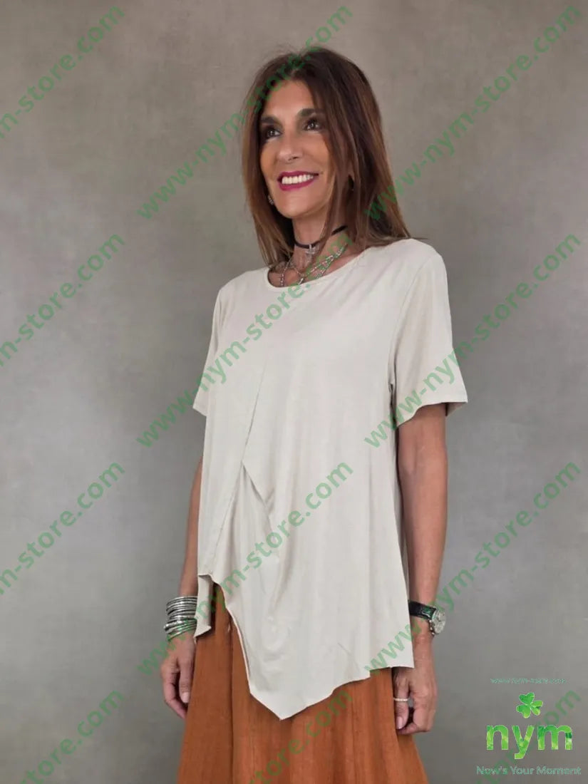 tshirt trapezio piccola piega 95co5ea - U / SABBIA / PE26 - TSHIRT