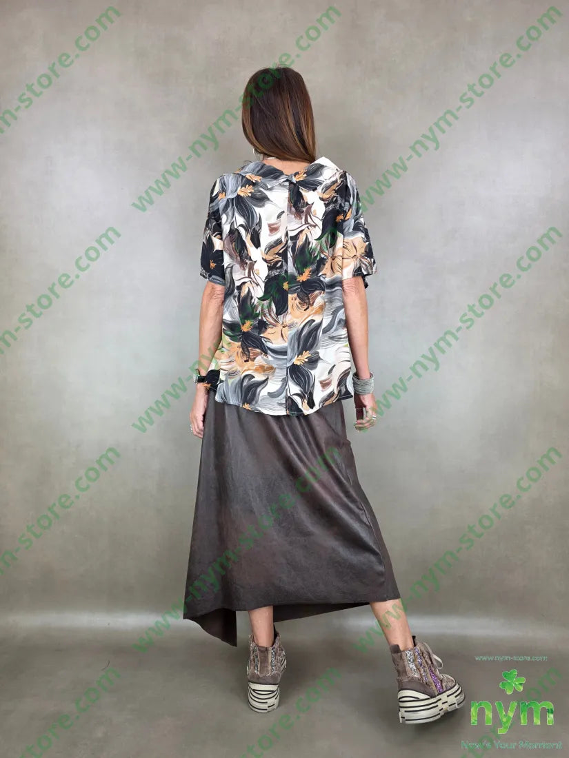tunica collo ciambella fiori mc 100vi - U / GRIGIO C. / PE26 - CAMICIA