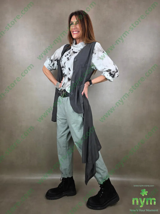 tunica collo ciambella misto seta 80vi20se U / ACQUA / PE26 CAMICIA