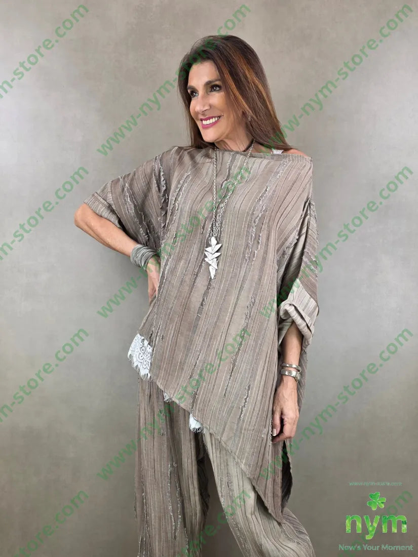 tunica destroyed punta lato 50tc35vi15li - U / FANGO / PE26 - CAMICIA