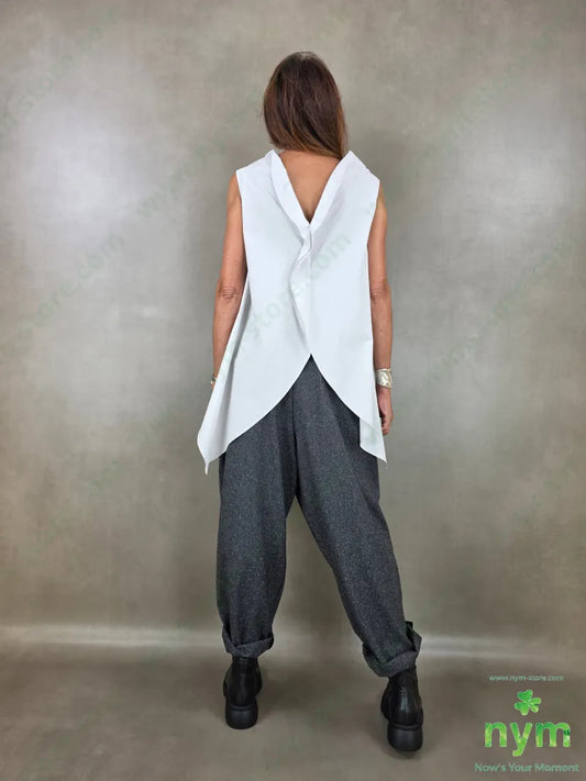 tunica di cotone scollata dietro 100co - U / PERLA / AI26 - CAMICIA