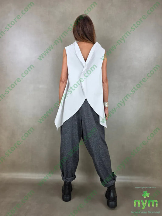 tunica di cotone scollata dietro 100co - U / PERLA / AI26 - CAMICIA