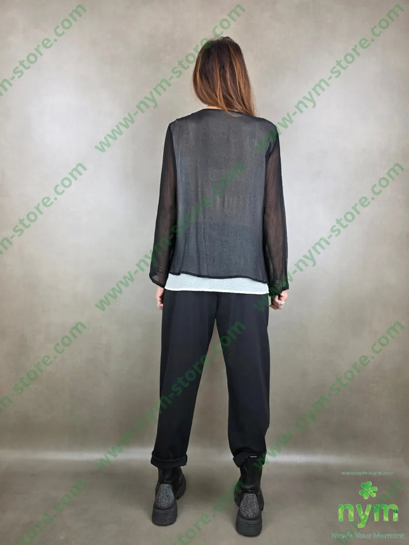 tunica due tessuti scollo profondo t1100vit2100pl U / NERO / PE26 CAMICIA