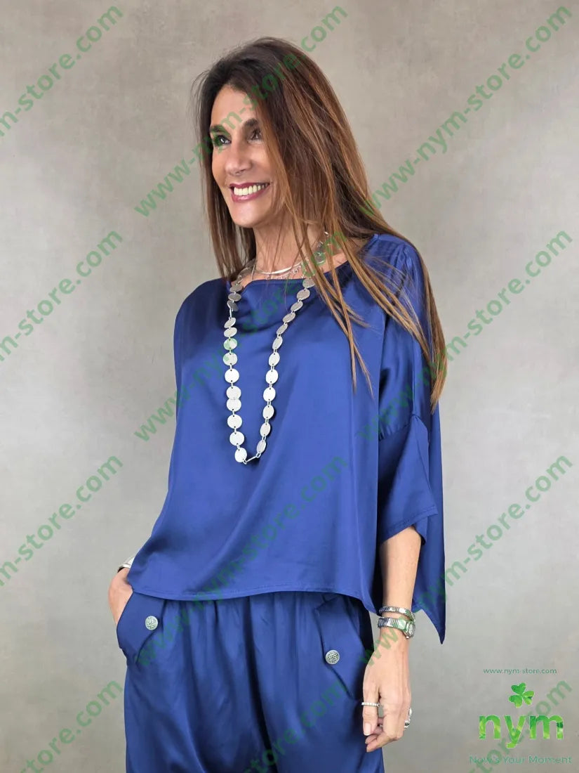 tunica irregolare elastan 96vi4ea U / BLU / PE26 CAMICIA