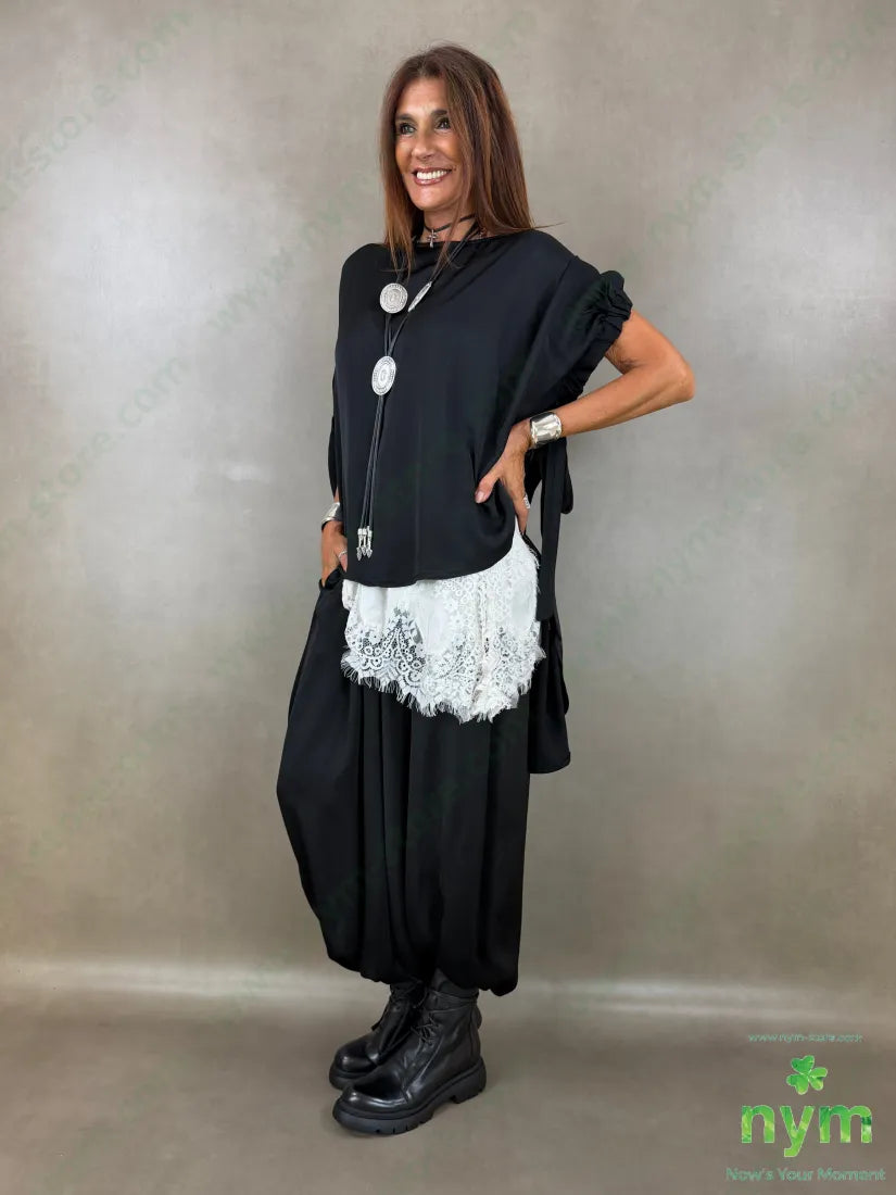 tunica raso manica arricciata 60ra40vi - CAMICIA