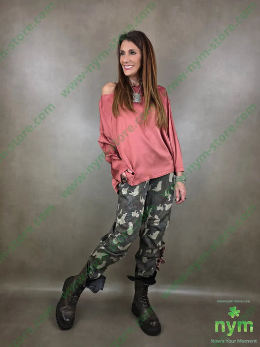 tunica viscosa lucida quadrata 51ry46vi3ea U / CORALLO / PE26 CAMICIA