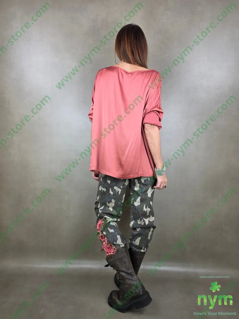 tunica viscosa lucida quadrata 51ry46vi3ea U / CORALLO / PE26 CAMICIA