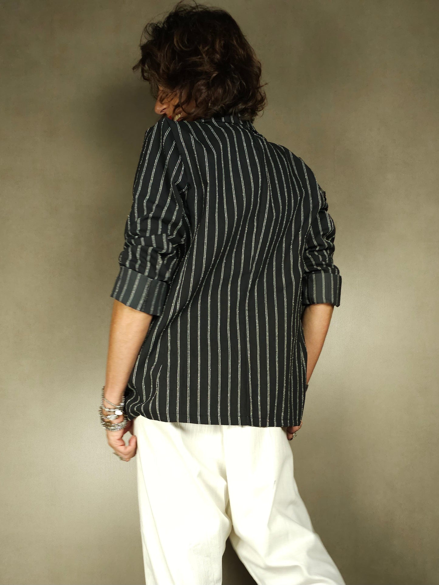 100co cotton striped jacket