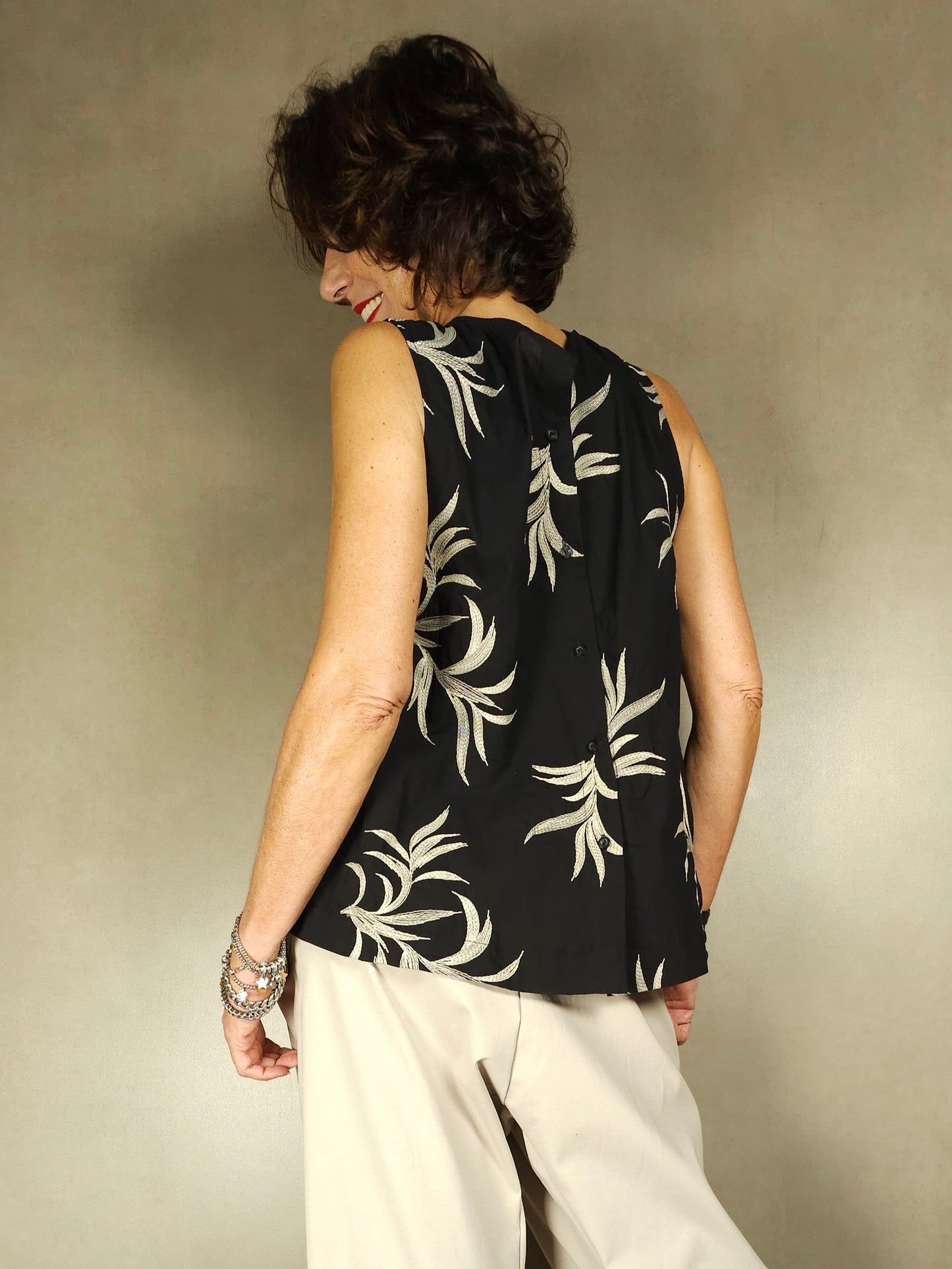 tunic with palm tree embroidery bot dto 100co