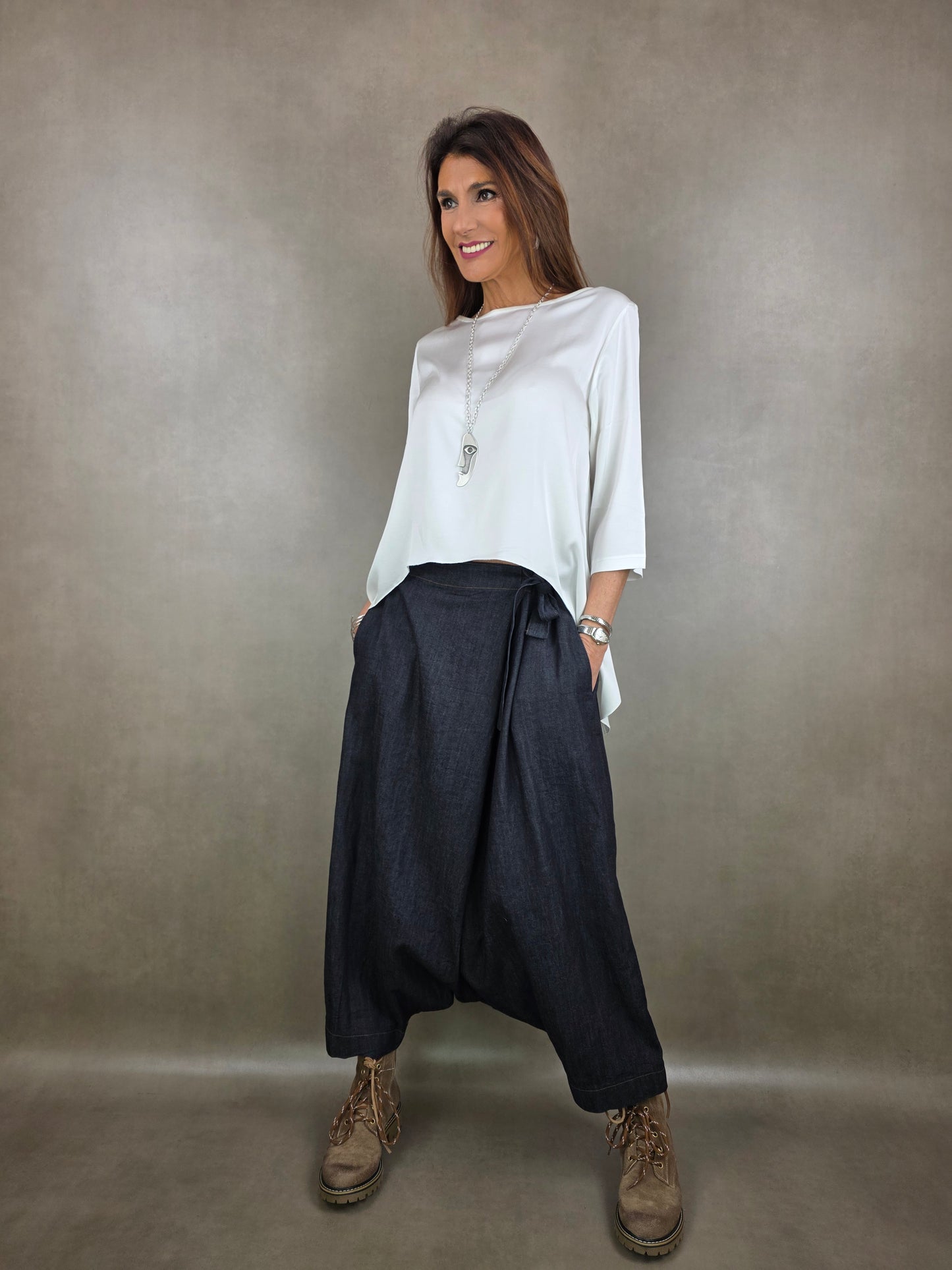 pantagonna in denim scuro 67co18li15vi